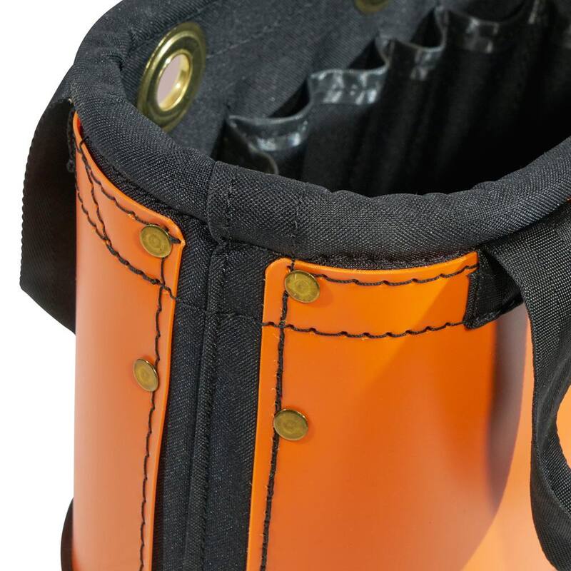 Klein Tools Hard-Body Bucket, 15-Pocket Oval Bucket, Orange/Black - 5144HBS