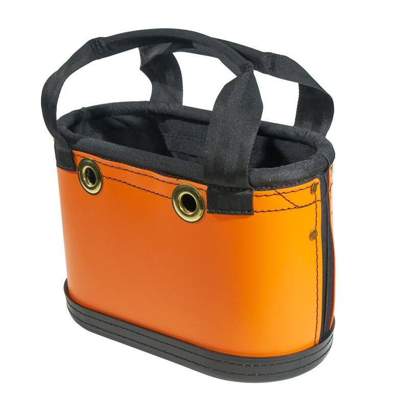 Klein Tools Hard-Body Bucket, 15-Pocket Oval Bucket, Orange/Black - 5144HBS