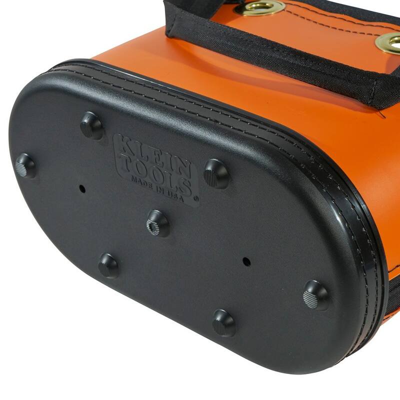 Klein Tools Hard-Body Bucket, 15-Pocket Oval Bucket, Orange/Black - 5144HBS