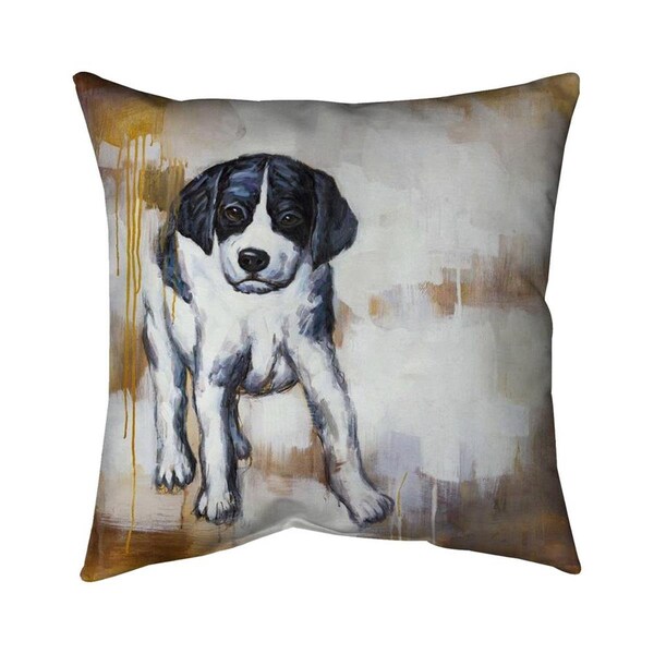 Begin Home Decor 20 x 20 in. Curious Puppy Dog-Double Sided Print Indoor Pillow - 5541-2020-AN126