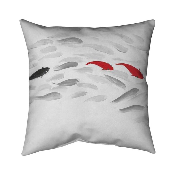 Begin Home Decor 20 x 20 in. Swimming Fish Wave-Double Sided Print Indoor Pillow - 5541-2020-AN278