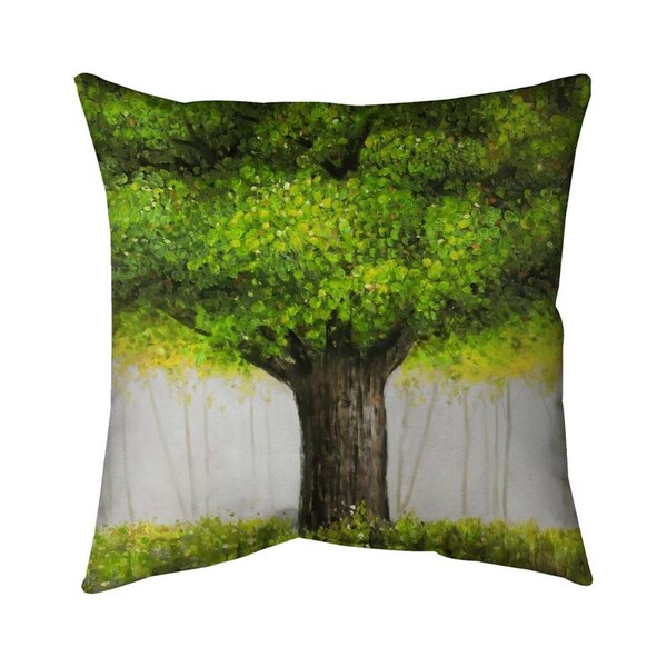 Begin Home Decor 20 x 20 in. Big Green Tree-Double Sided Print Indoor Pillow - 5541-2020-LA84