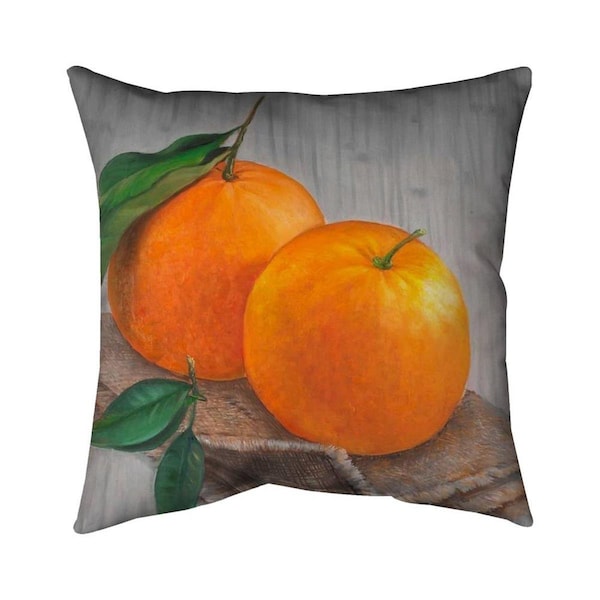 Begin Home Decor 26 x 26 in. Two Oranges-Double Sided Print Indoor Pillow - 5541-2626-GA62