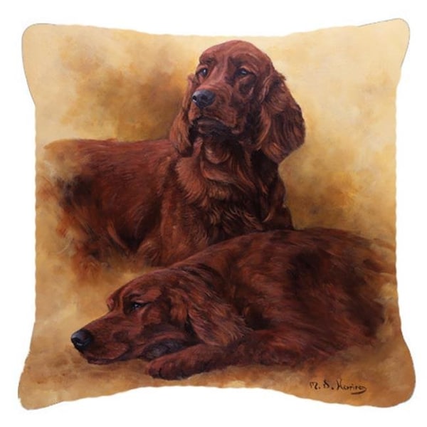 Carolines Treasures Carolines Treasures HMHE0181PW1414 Red Irish Setters Portrait by Michael Herring Canvas Decorative Pillow - HMHE0181PW1414