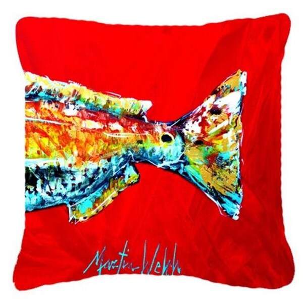 Carolines Treasures Carolines Treasures MW1141BPW1414 Red Fish Alphonzo Tail Canvas Fabric Decorative Pillow - MW1141BPW1414