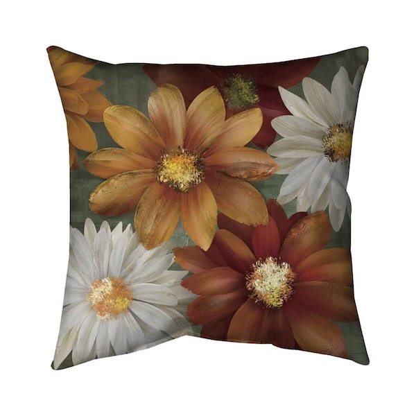 Begin Home Decor 20 x 20 in. Fall Colors Flowers-Double Sided Print Indoor Pillow - 5541-2020-FL15