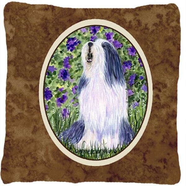 Carolines Treasures Carolines Treasures SS8602PW1414 Bearded Collie Decorative Fabric Pillow - 14 x 14 in. - SS8602PW1414