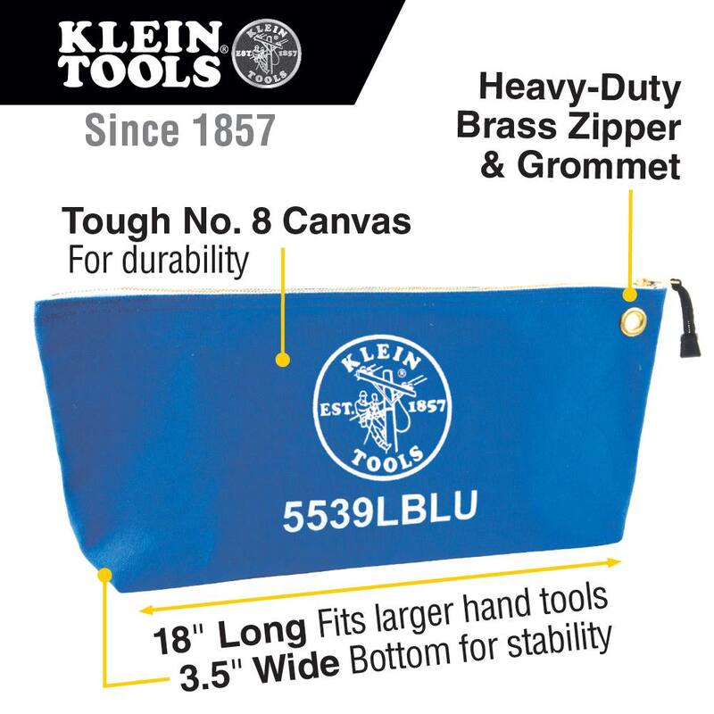 Klein Tools 18 in. Canvas Tool Bag with Zipper in Blue - 5539LBLU
