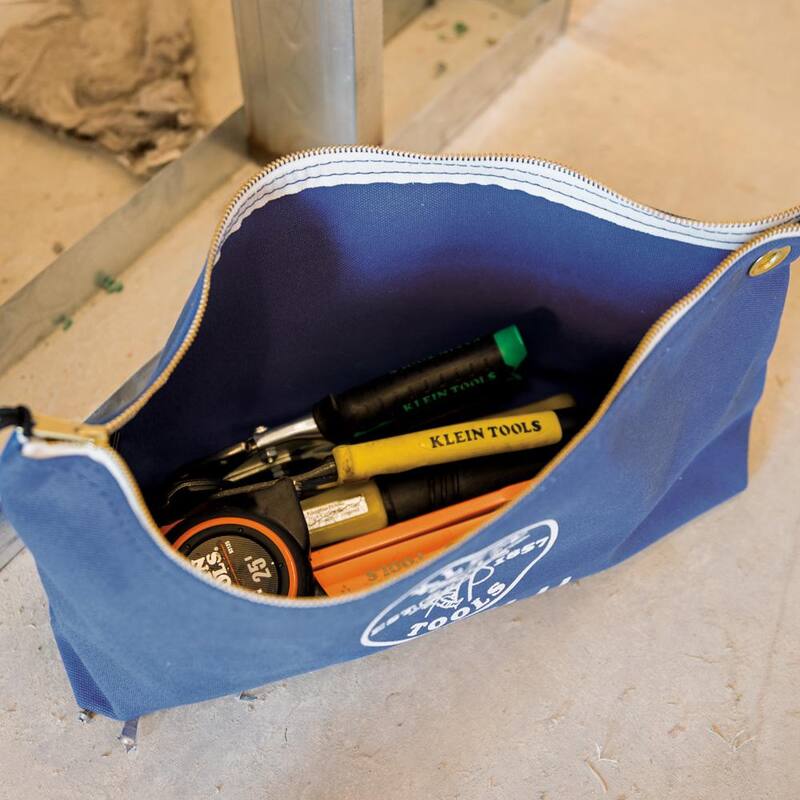 Klein Tools 18 in. Canvas Tool Bag with Zipper in Blue - 5539LBLU