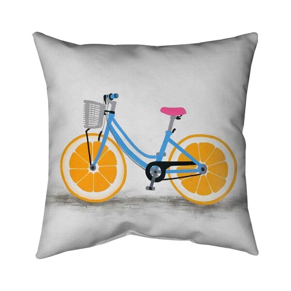 Fondo 26 x 26 in. Orange Wheel Bike-Double Sided Print Indoor Pillow - FO2798561