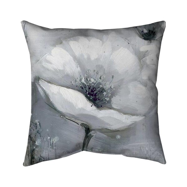 Begin Home Decor 26 x 26 in. Greyscale Flowers-Double Sided Print Indoor Pillow - 5541-2626-FL42