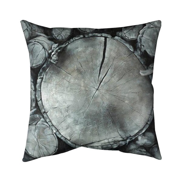 Fondo 26 x 26 in. Stacked Wood Logs-Double Sided Print Indoor Pillow - FO2776644