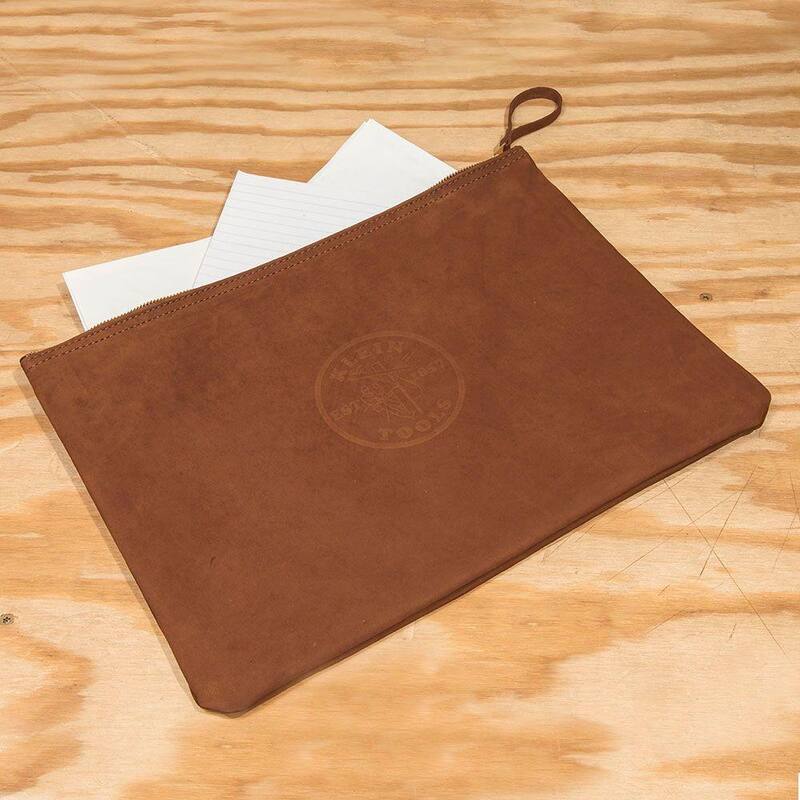 Klein Tools 17 in. Contractor's Leather Portfolio - 5136