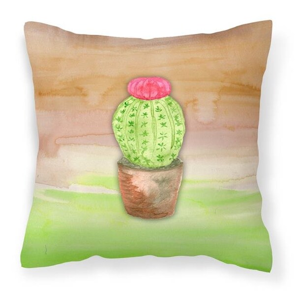Carolines Treasures Carolines Treasures BB7365PW1414 Cactus Green & Brown Watercolor Fabric Decorative Pillow - BB7365PW1414