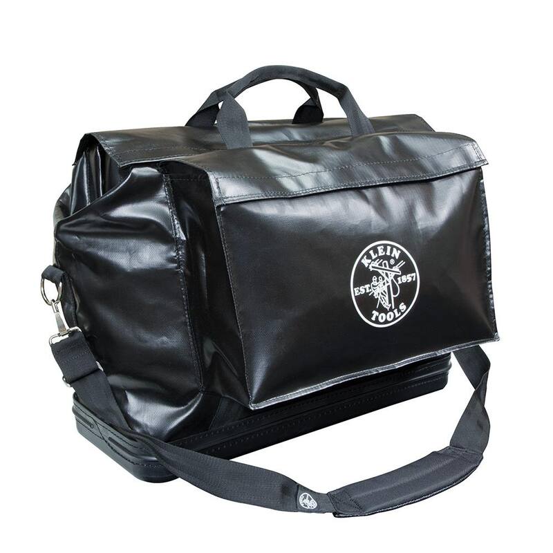 Klein Tools Tool Bag, Vinyl Equipment Bag, Black, Large - 5182BLA