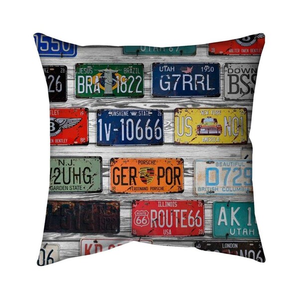 Fondo 20 x 20 in. Number Plates-Double Sided Print Indoor Pillow - FO3337588