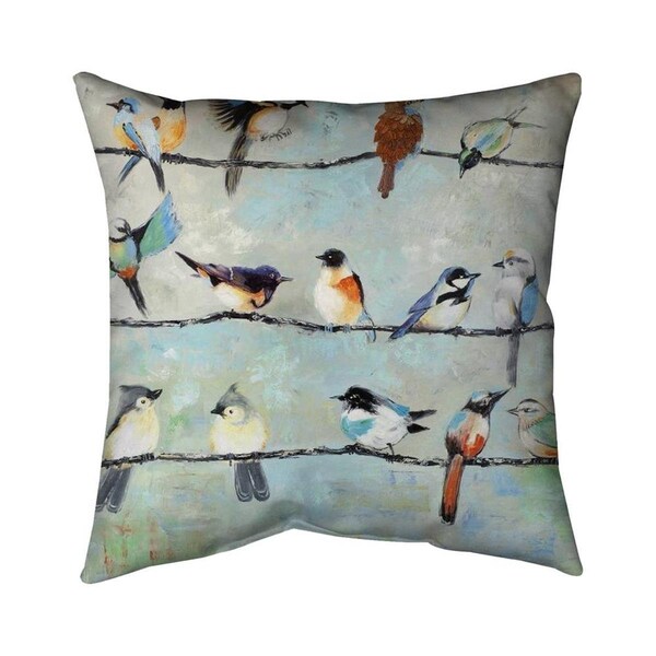 Begin Home Decor 26 x 26 in. Small Colorful Birds-Double Sided Print Indoor Pillow - 5541-2626-AN230