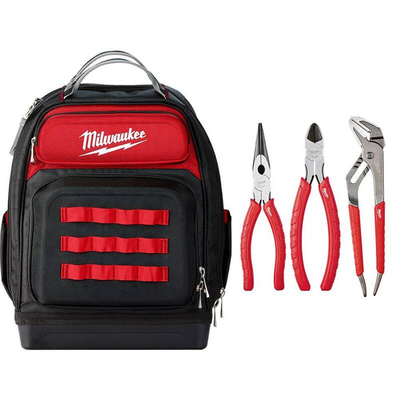 Milwaukee 15 in. Ultimate Jobsite Backpack with 3-Piece Pliers Kit - 48-22-8201-48-22-6331