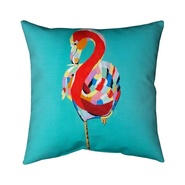 Fondo 20 x 20 in. Colorful Flamingo-Double Sided Print Indoor Pillow - FO2794519