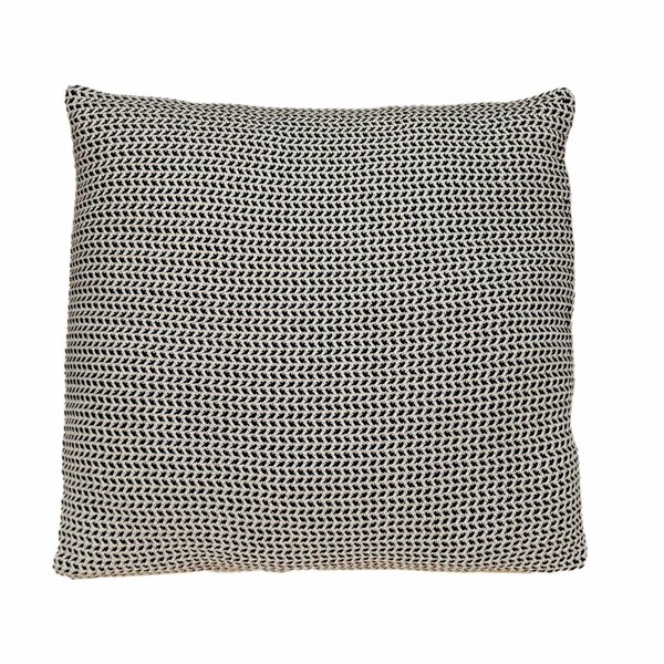 Homeroots 20 x 20 in. Woven Square Accent Throw Pillow Black & Beige - 476195