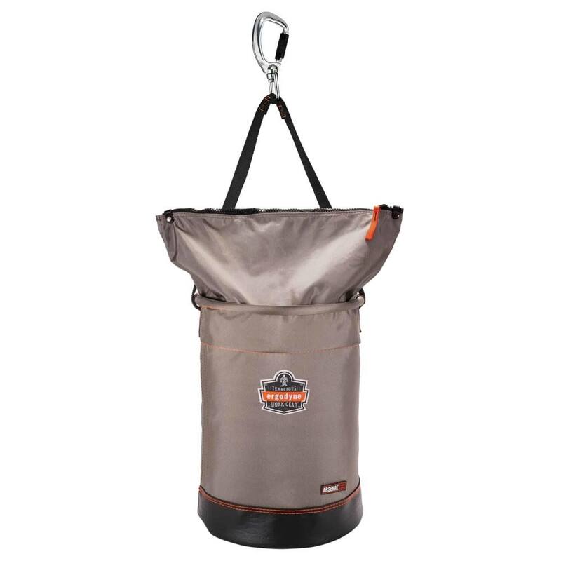Ergodyne Arsenal 12 in. Large Nylon Hoist Bucket Tool Bag - Swiveling Carabiner, Zipper Top - 5974