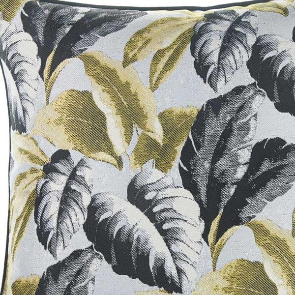 Homeroots Multi Color Jacquard Tropical Fall Leaf Decorative Throw Pillow Cover 17 x 17 in. - 355337
