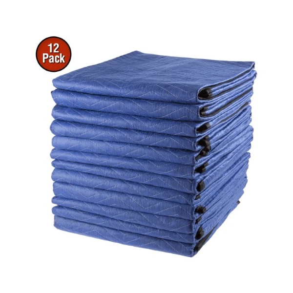 Fleming Supply Set of 12 Moving Blanket, Dual Layer, Padded for Protecting Furniture, Storage, Shipping - 776696HQT