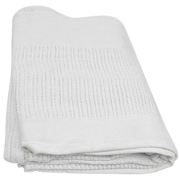 R & R Textile Thermal Blanket, Twin, 66x90 In., White - X51000