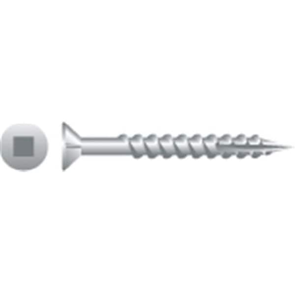 Strong-Point Strong-Point XQ832NZ 8 x 2 in. Square Drive Flat Head Screw with Nibs Particle Board Screws  Zinc Plated  Box of 3 500 - XQ832NZ