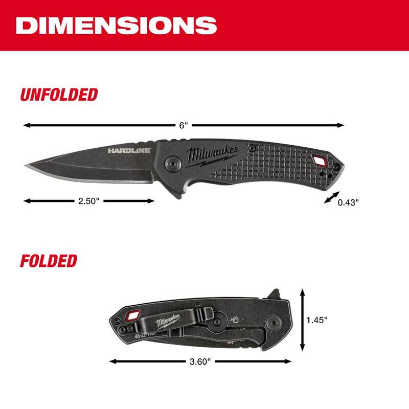 Milwaukee 10 in. Jobsite Tool Backpack with Hardline D2 Steel Smooth Blade Pocket Folding Knife (2-Piece) - 48-22-8200-48-22-1997