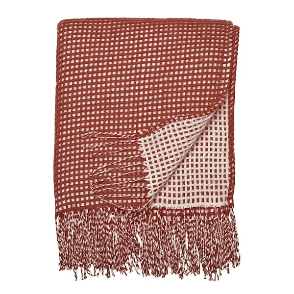 Classic Accessories Indoor/Outdoor Reversible Throw Blanket, 66 x 59 Inch, Spice - 50-151-011701-EC