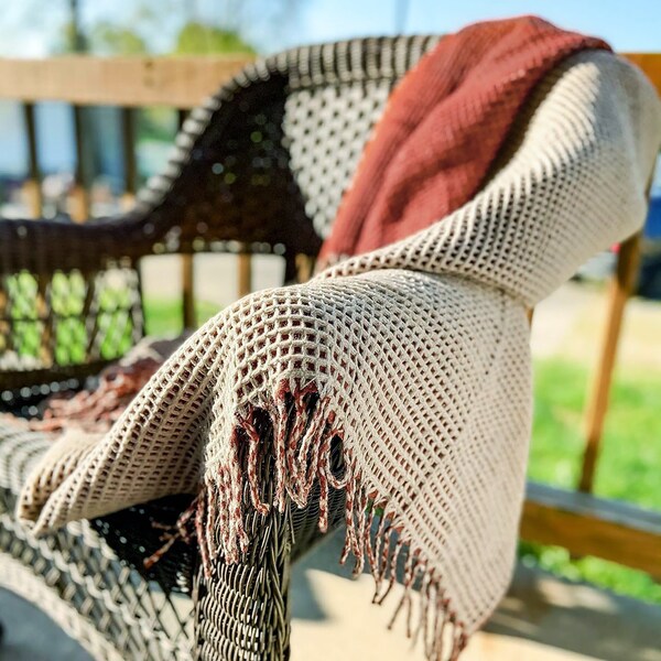 Classic Accessories Indoor/Outdoor Reversible Throw Blanket, 66 x 59 Inch, Spice - 50-151-011701-EC