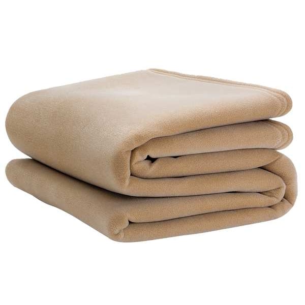 Vellux Blanket, Full, 80x90 In., Tan, Pk4 - 1B05373