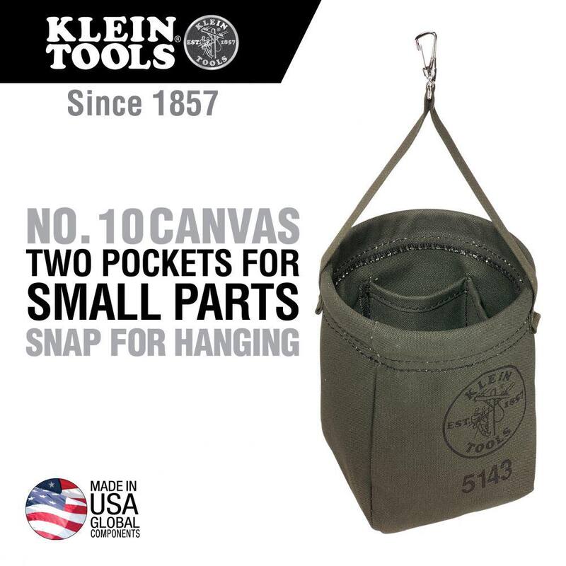 Klein Tools 6.5 in. Canvas Tapered Bottom Tool Bag - 5143