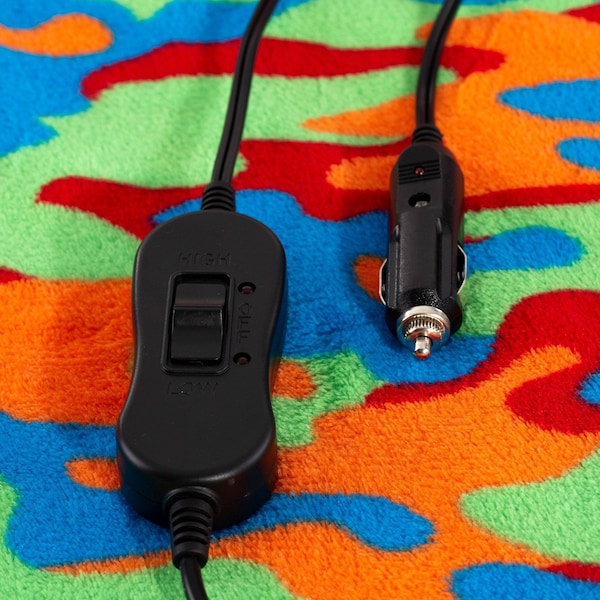 Stalwart Heated Blanket-Fleece Throw Powered-12V Auxiliary Power Outlet for Winter by Multi Camo - 75-BPC-2006