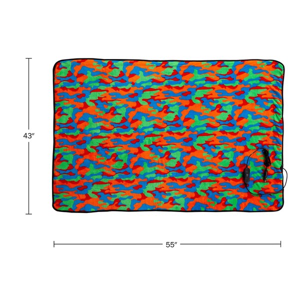 Stalwart Heated Blanket-Fleece Throw Powered-12V Auxiliary Power Outlet for Winter by Multi Camo - 75-BPC-2006