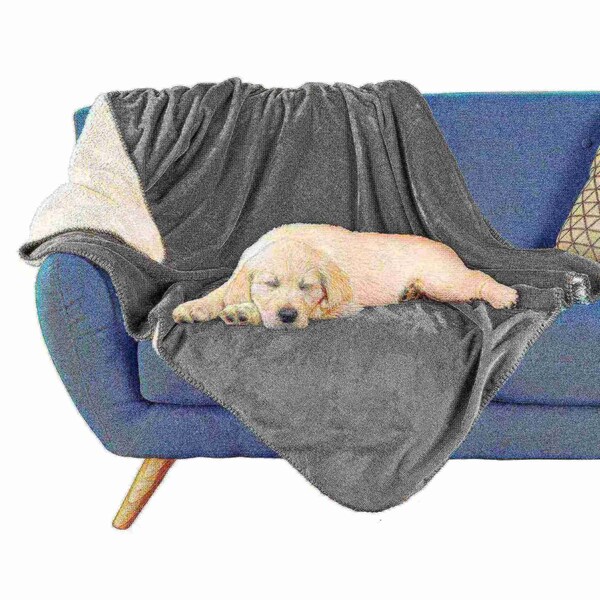 Pet Adobe Pet Adobe Waterproof Pet Blanket, Washable, Bed and Furniture Protector, 50-inch x 60 inch, Gray - 192262ANN