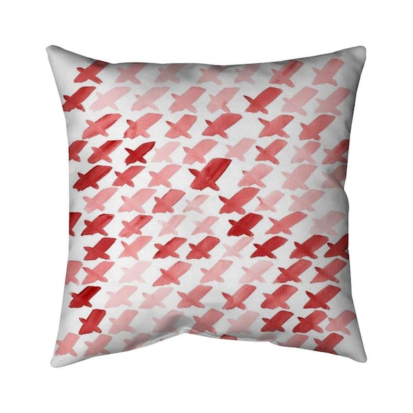 Fondo 26 x 26 in. X Red Pattern-Double Sided Print Indoor Pillow - FO3332712