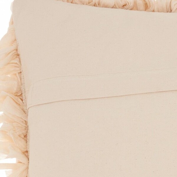 Homeroots 20 x 20 in. Loose Luscious Shag Beige Throw Pillow - 386082