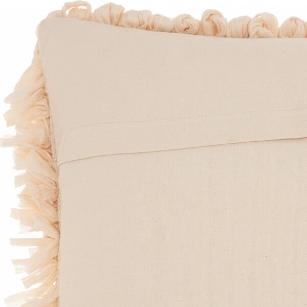 Homeroots 20 x 20 in. Loose Luscious Shag Beige Throw Pillow - 386082