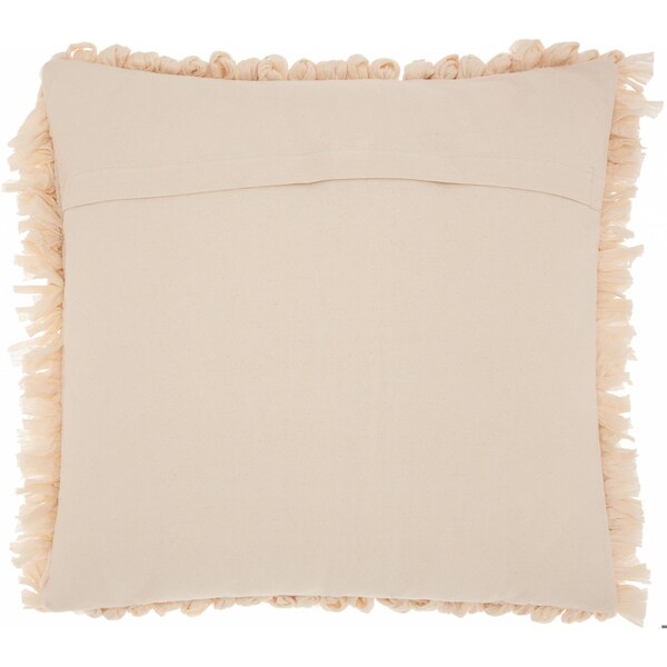 Homeroots 20 x 20 in. Loose Luscious Shag Beige Throw Pillow - 386082