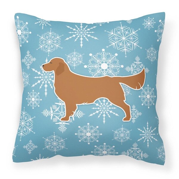 Jensendistributionservices Winter Snowflake Golden Retriever Fabric Decorative Pillow - MI2550105