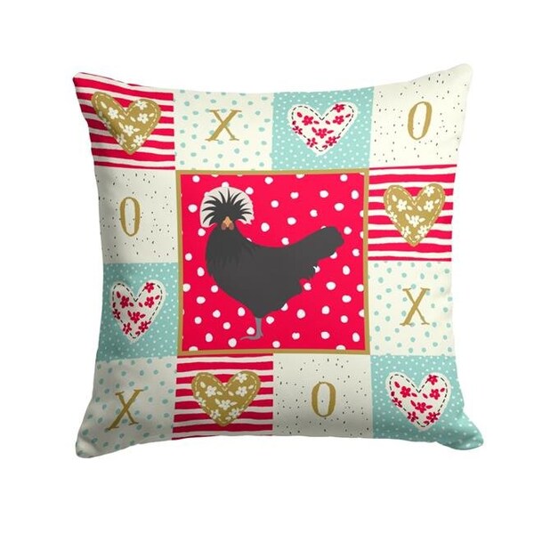 Carolines Treasures Carolines Treasures CK5261PW1414 14 x 3 x 14 in. Polish Poland Chicken Love Fabric Decorative Pillow - CK5261PW1414
