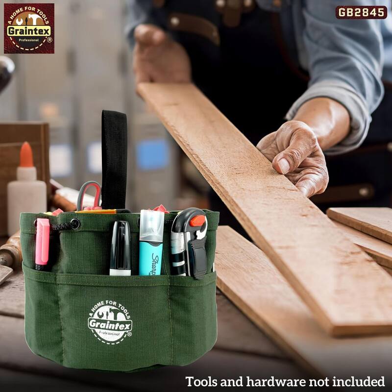 Graintex 10 in. 18-Pockets Grab Tool Bags with Drawstring Closure Set of 3 - GB2845