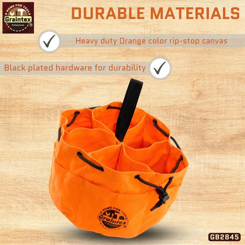 Graintex 10 in. 18-Pockets Grab Tool Bags with Drawstring Closure Set of 3 - GB2845