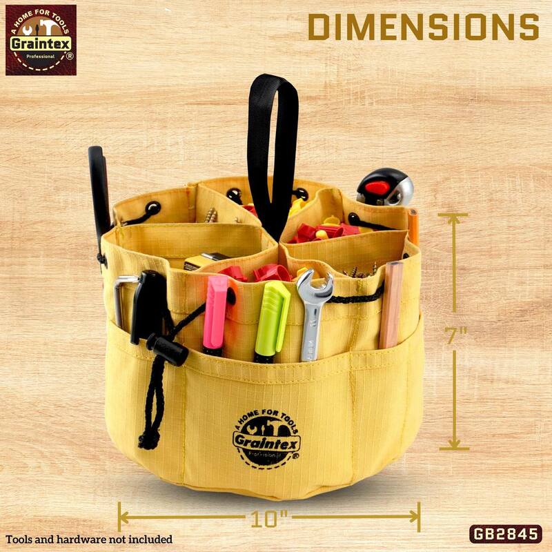 Graintex 10 in. 18-Pockets Grab Tool Bags with Drawstring Closure Set of 3 - GB2845