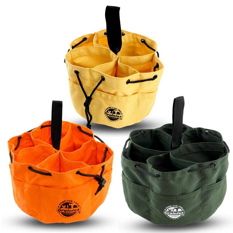 Graintex 10 in. 18-Pockets Grab Tool Bags with Drawstring Closure Set of 3 - GB2845