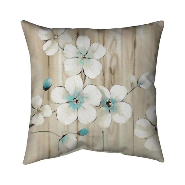 Begin Home Decor 20 x 20 in. Cherry Blossom In White-Double Sided Print Indoor Pillow - 5541-2020-FL84