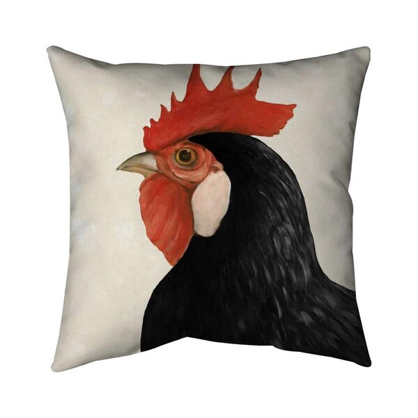 Fondo 26 x 26 in. Beautilful Black Hen-Double Sided Print Indoor Pillow - FO2775170