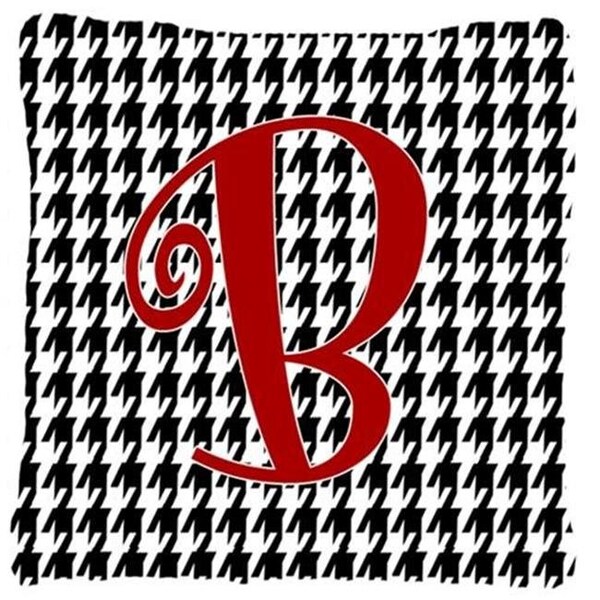 Carolines Treasures Carolines Treasures CJ1035-BPW1414 Letter B Monogram - Houndstooth Black Decorative Indoor & Outdoor Fabric Pillow - CJ1035-BPW1414